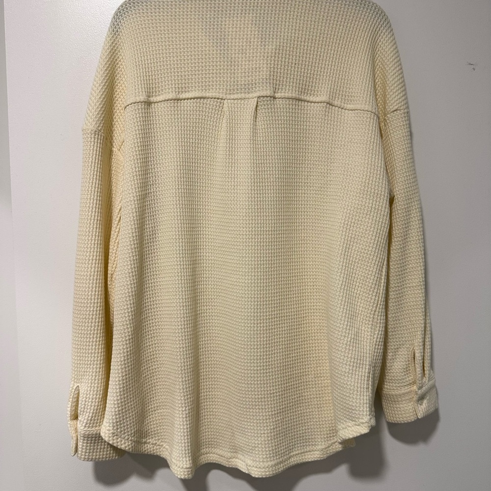 NWT Cream Waffle Button Down Shirt - Picture 7 of 7
